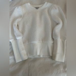 Habitual girls white puff sleeve sweater. Worn once/like new. Size 5/6